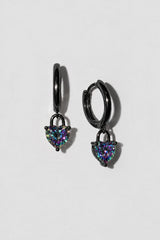 Mystic Topaz Heart Huggies