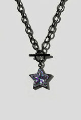 Mystic Black Star Toggle Chain Necklace