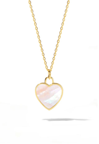 Mother of Pearl Heart Lock Necklace