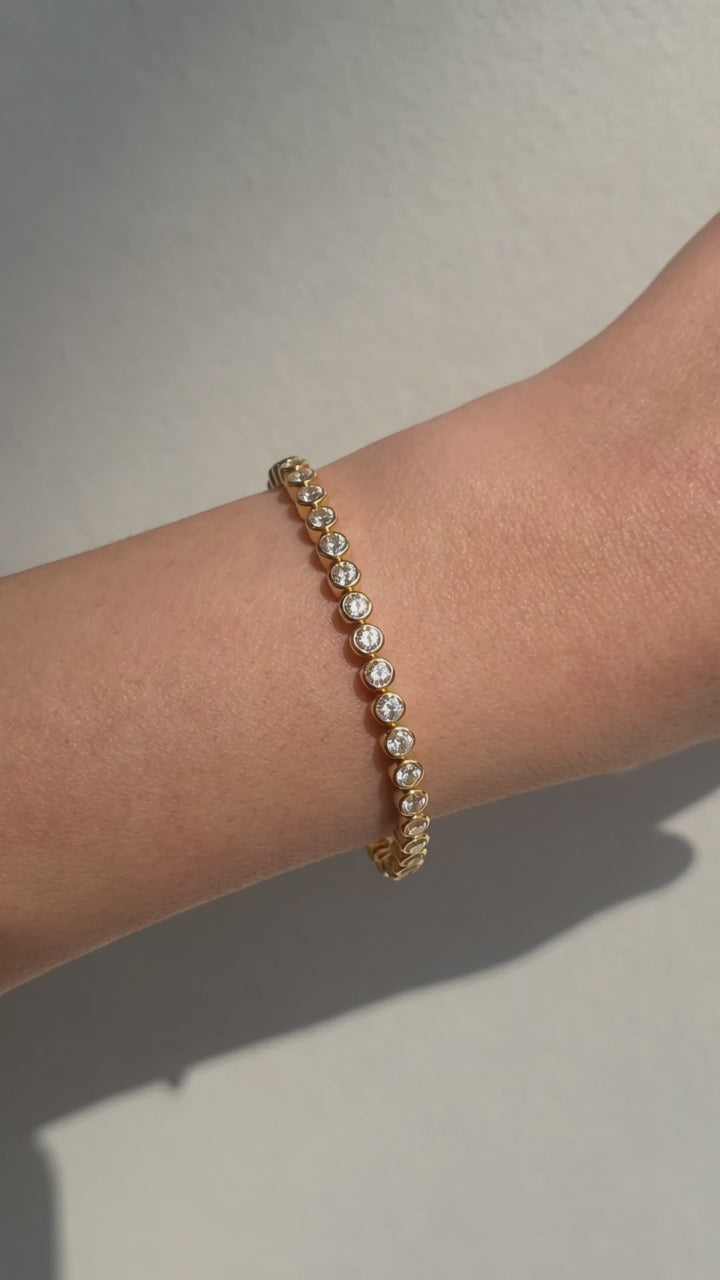 Gold Bezel Tennis Bracelet