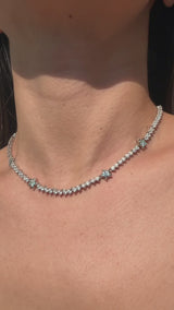 Aquamarine Star Tennis Necklace