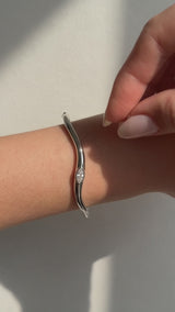 Silver Marquise Bangle