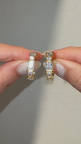 Gold Crystal Hoops