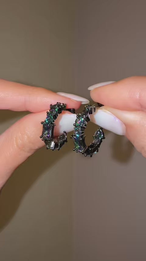 Mystic Topaz Crystal Hoops