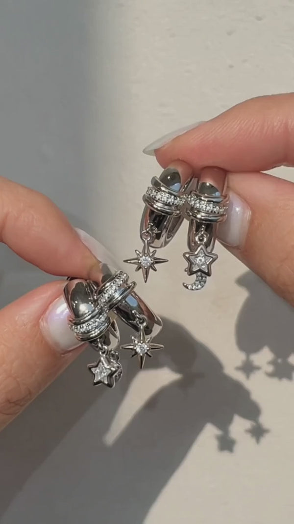 Silver Celestial Earrings