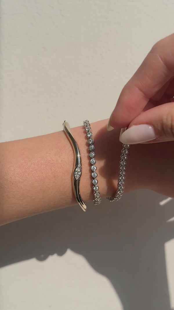 Silver Bezel Tennis Bracelet