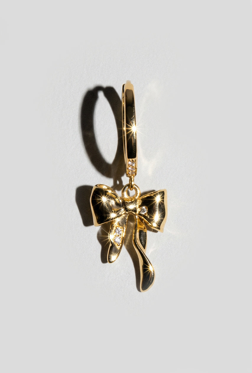 Ribbon Bow Huggie Earring