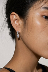 Silver Crystal Hoops