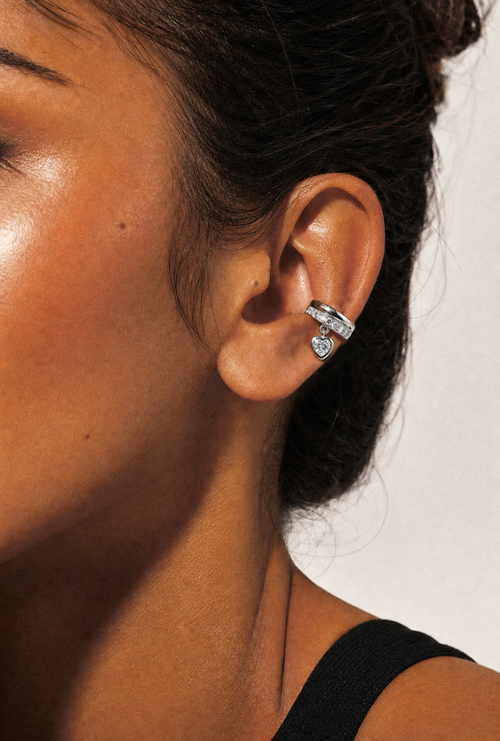 Silver Heart Ear Cuff