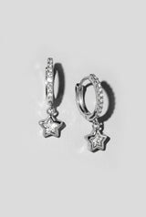 Silver Star Bezel Huggies