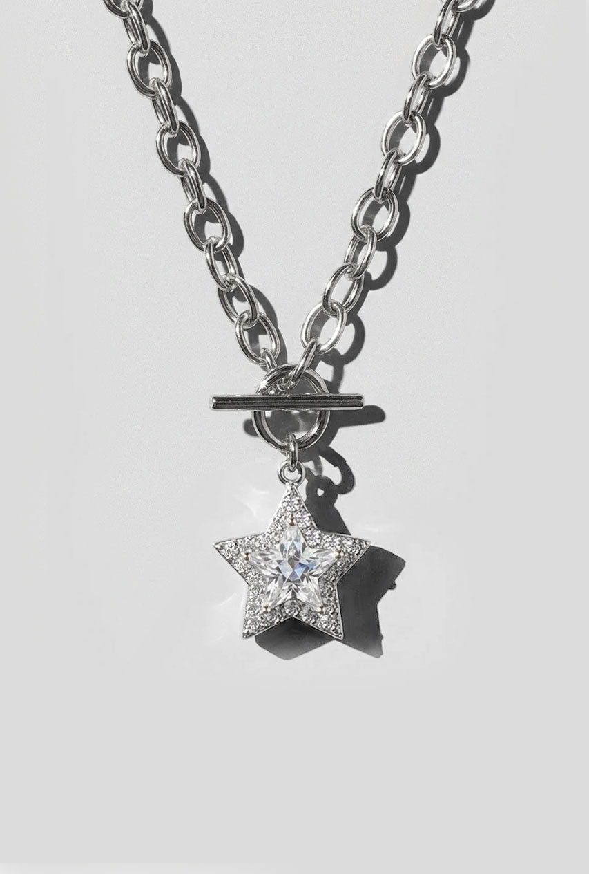 Silver Star Toggle Chain Necklace
