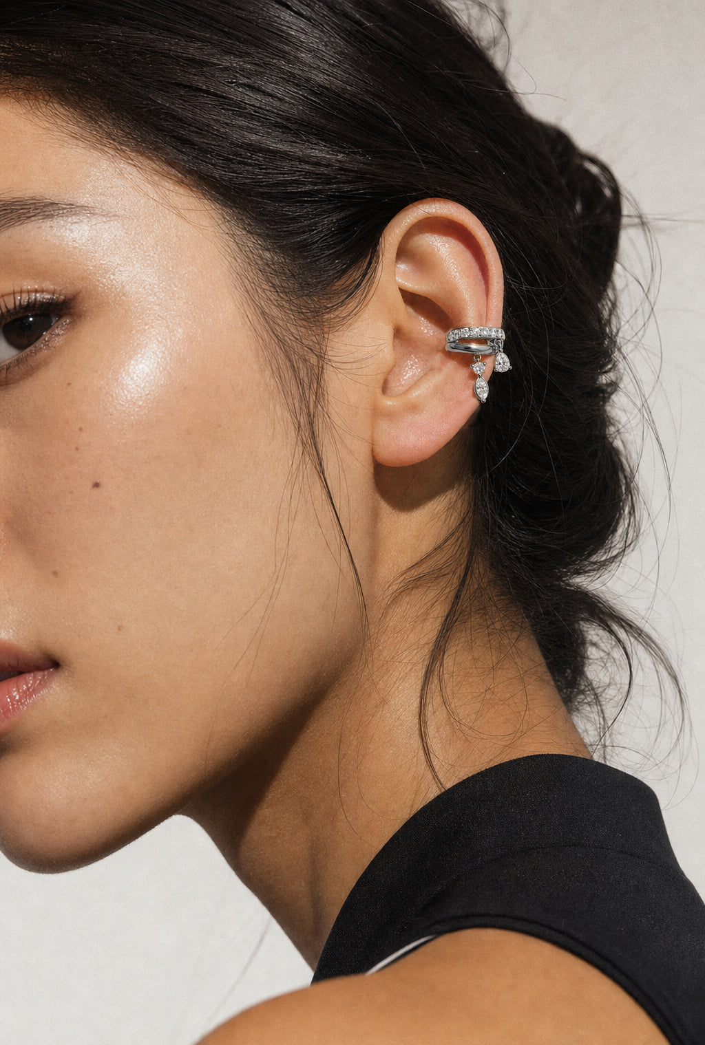 Silver Dangle Ear Cuff