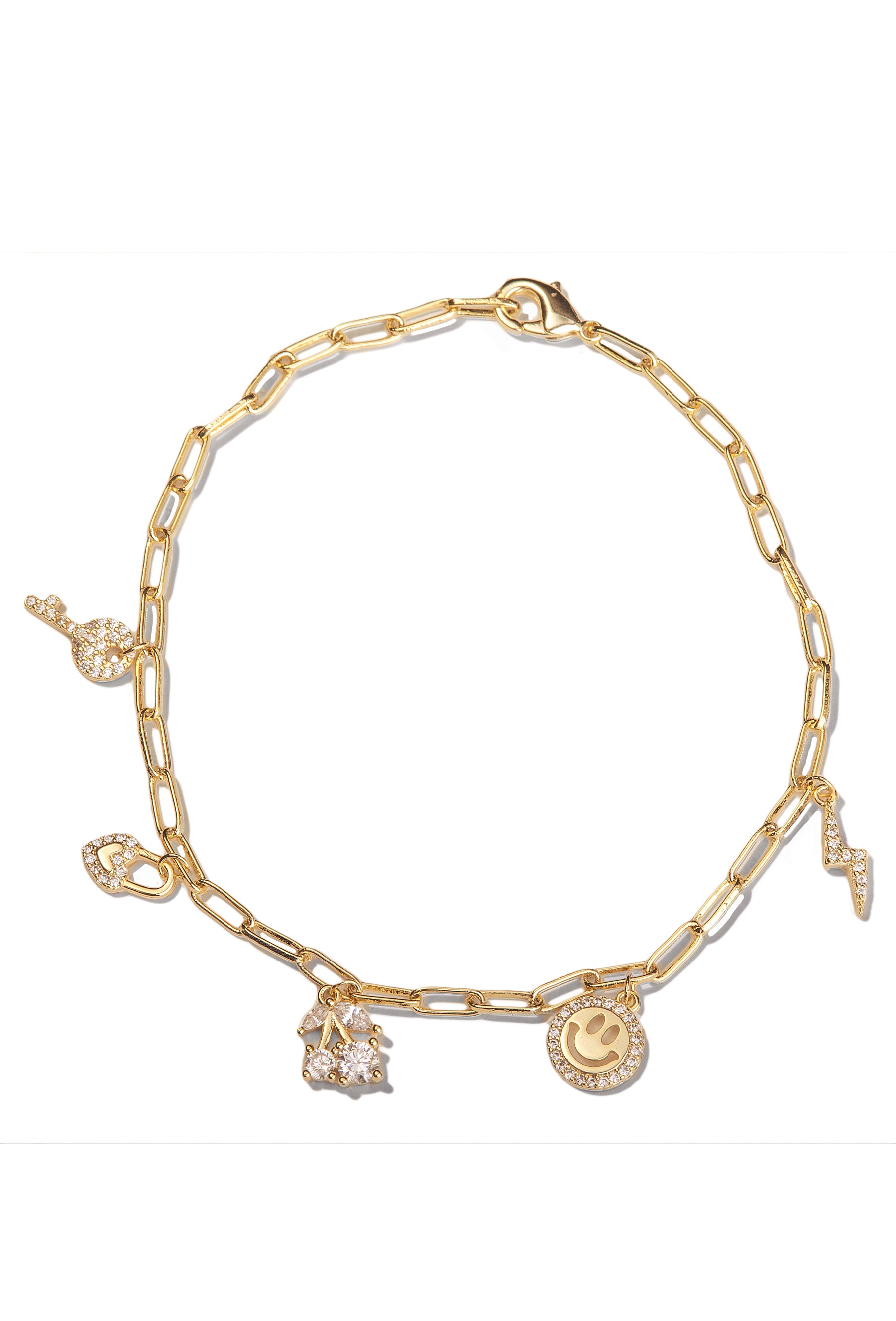 Bestie by Oomiay Assorted Gold Charms Chain Bracelet
