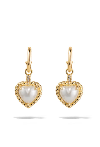 Vintage Pearl Heart Earrings