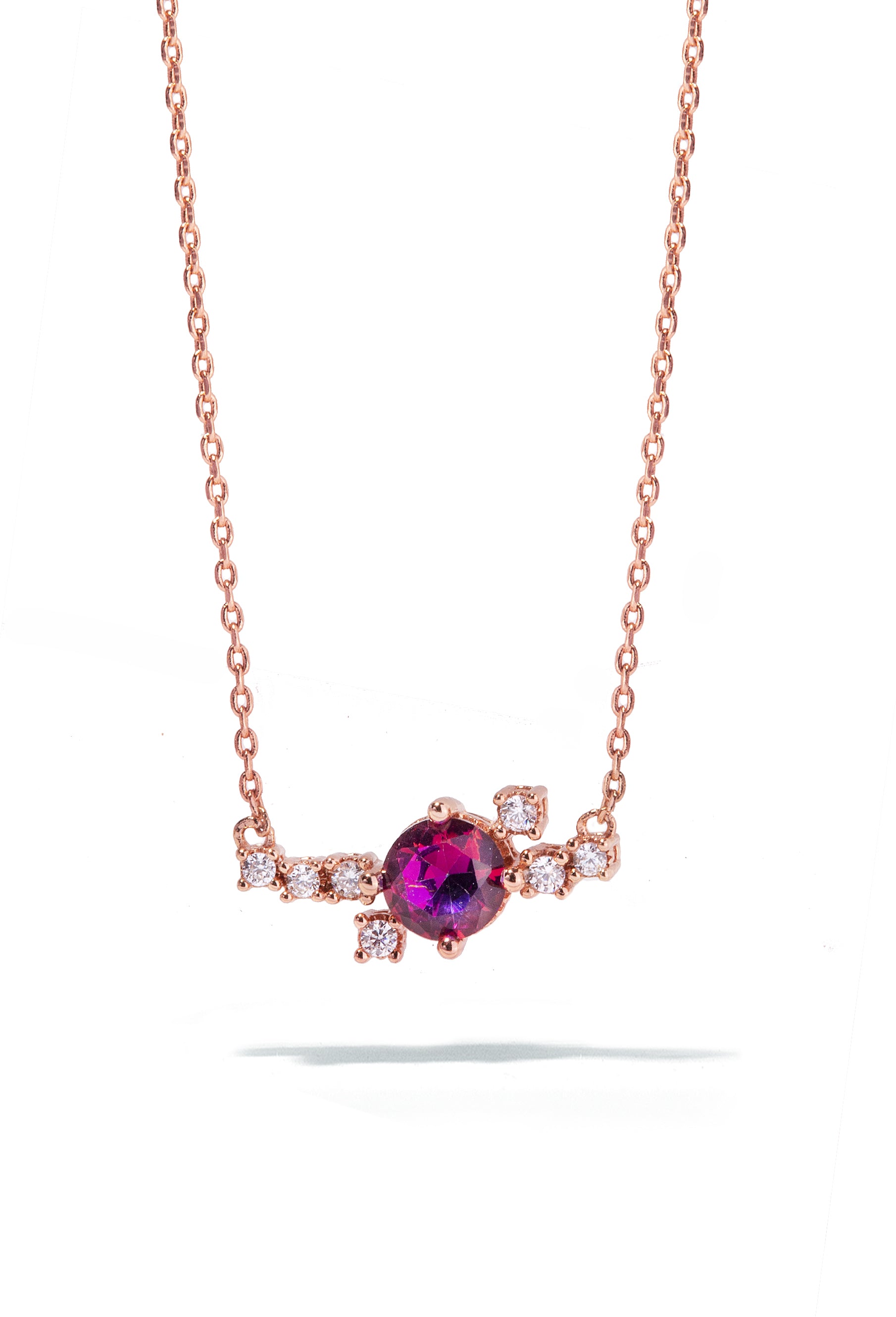 Rose Gold Necklace w/ Iridescent Crystal | Burlesque by Oomiay – Oomiay ...